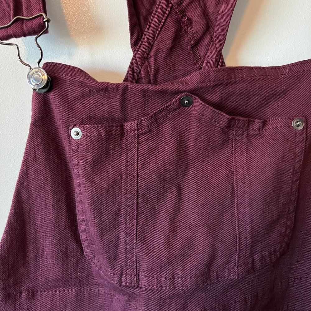 Brandy Melville Burgundy Jean Overalls Pinafore